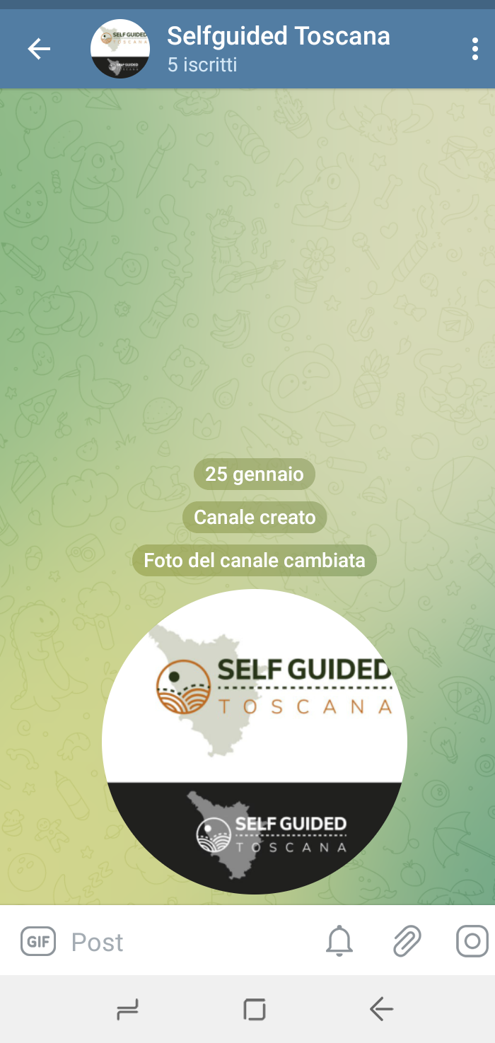 Canale Telegram Selfguided Toscana